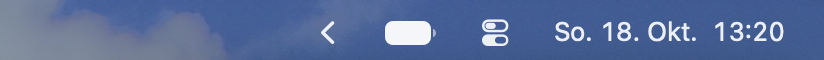 Aufgeräumte macOS-Menüleiste, nur noch wenige Symbole